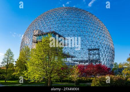 Beautiful spring view of the Biosphere located on Saint Helen's Island. Stock Photo