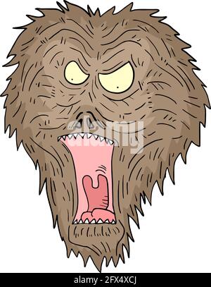 crazy monkey face Stock Vector