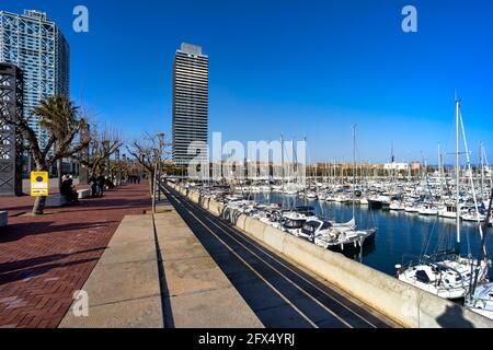 Barcelona. Catalonia. Spain. La Barceloneta is a neighborhood in the Ciutat Vella district Stock Photo