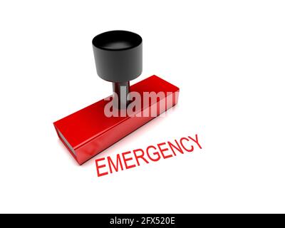3d Max Emergency stamp, word cloud concept. Stock Photo