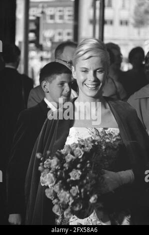 Filmweek Arnhem. Film actress Bibi Anderson during gala performance, June 5, 1961, actors, cinemas, film festivals, film stars, portraits, The Netherlands, 20th century press agency photo, news to remember, documentary, historic photography 1945-1990, visual stories, human history of the Twentieth Century, capturing moments in time Stock Photo