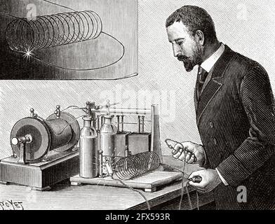 Electrophysiological experiments by Jacques-Arsène d'Arsonval (1851 ...