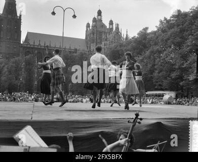 Folkloristic dance party in Den Bosch, Scots dancing, August 10, 1959, The Netherlands, 20th century press agency photo, news to remember, documentary, historic photography 1945-1990, visual stories, human history of the Twentieth Century, capturing moments in time Stock Photo