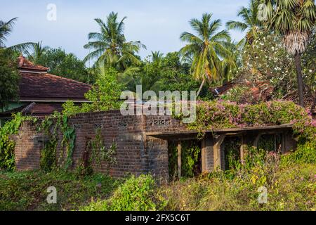 Derelict house that suffered damage during the civil war, Kalkudah, Eastern Province, Sri Lanka Stock Photo