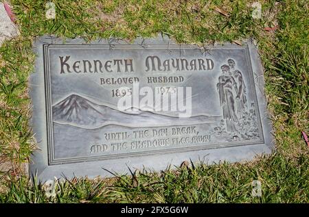 Cypress, California, USA 24th May 2021 A general view of atmosphere of actor Kenneth Maynard's Grave, aka Ken Maynard at Forest Lawn Cypress Memorial Park on May 24, 2021 in Cypress, California, USA. Photo by Barry King/Alamy Stock Photo Stock Photo