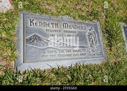 Cypress, California, USA 24th May 2021 A general view of atmosphere of actor Kenneth Maynard's Grave, aka Ken Maynard at Forest Lawn Cypress Memorial Park on May 24, 2021 in Cypress, California, USA. Photo by Barry King/Alamy Stock Photo Stock Photo