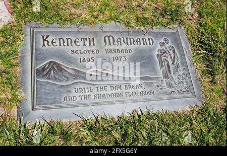 Cypress, California, USA 24th May 2021 A general view of atmosphere of actor Kenneth Maynard's Grave, aka Ken Maynard at Forest Lawn Cypress Memorial Park on May 24, 2021 in Cypress, California, USA. Photo by Barry King/Alamy Stock Photo Stock Photo