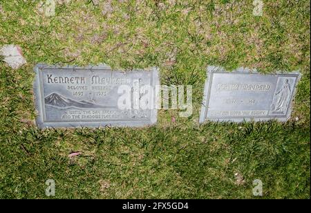 Cypress, California, USA 24th May 2021 A general view of atmosphere of actor Kenneth Maynard's Grave, aka Ken Maynard and wife Bertha Maynard's Grave at Forest Lawn Cypress Memorial Park on May 24, 2021 in Cypress, California, USA. Photo by Barry King/Alamy Stock Photo Stock Photo