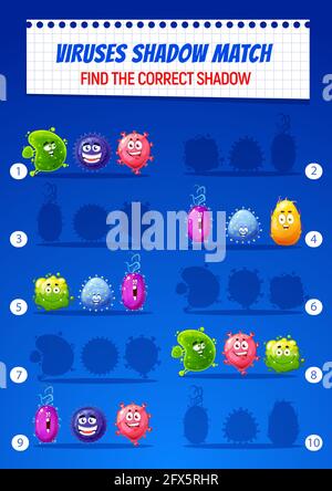 Kids game maze with smiling microbes cartoon characters. Child ...