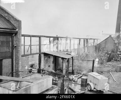 Large fire at the Metalware factory in Rotterdam, June 5, 1959, The Netherlands, 20th century press agency photo, news to remember, documentary, historic photography 1945-1990, visual stories, human history of the Twentieth Century, capturing moments in time Stock Photo