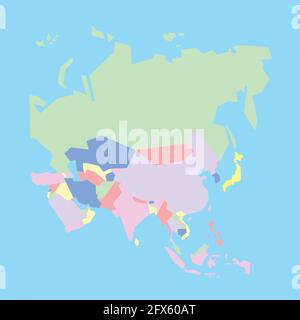Vector map of Asia's countries to study Stock Vector