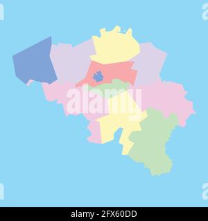 Vector map of Belgium to study Stock Vector