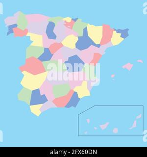 vector map of Spain to study Stock Vector
