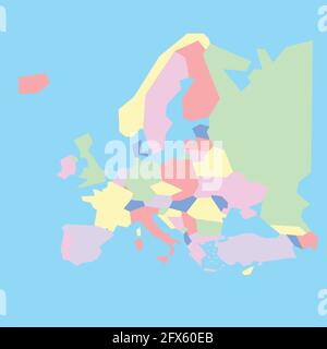 Vector map of Europe's countries to study Stock Vector