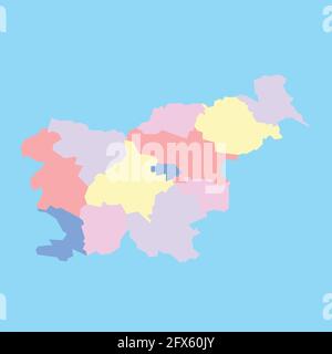 Vector map of Slovenia to study Stock Vector