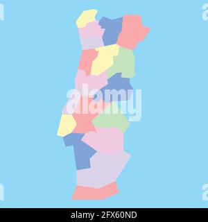 vector map of Portugal to study Stock Vector