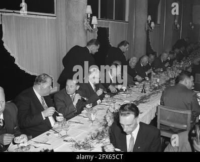 Union of Wholesalers, congress and dinner Amsterdam, April 21, 1955, BONDEN, Wholesalers, congresses, dinner, The Netherlands, 20th century press agency photo, news to remember, documentary, historic photography 1945-1990, visual stories, human history of the Twentieth Century, capturing moments in time Stock Photo