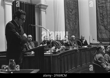 Hearing on waste discharge from Naarden chemical plant in Provinciehuis in Naarden, February 5, 1973, hearings, The Netherlands, 20th century press agency photo, news to remember, documentary, historic photography 1945-1990, visual stories, human history of the Twentieth Century, capturing moments in time Stock Photo