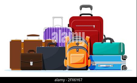 Set Of Plastic And Leather Business Case Stock Vector