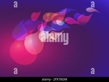 Vector abstract colored background with drops, color trend 2020, pink, purple and blue Stock Vector