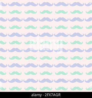 PATTERN OF MUSTACHES IN PASTEL COLORS Stock Vector