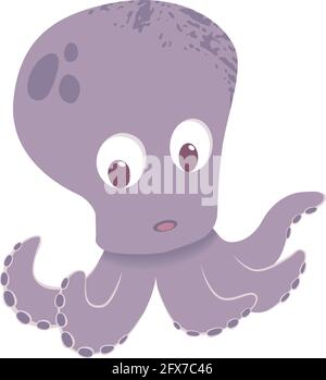 Vector illustration of a cute octopus Stock Vector