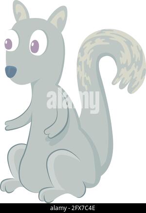 Vector illustration of a gray squirrel Stock Vector