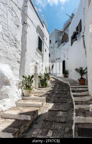 Glimpses of ancient Puglia. The white city. Ostuni. Stock Photo