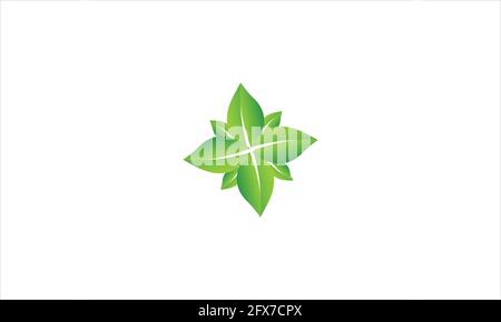 green Tree leaf ecology nature element icon logo vector template illustration Stock Vector