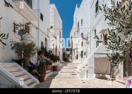 Glimpses of ancient Puglia. The white city. Ostuni. Stock Photo