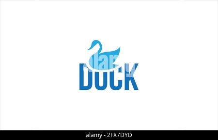Duck Logo design vector template Linear style Bird icon Logotype illustration Stock Vector