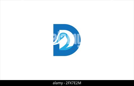 Letter D for duck creative icon logo in flat design vector illustration Stock Vector