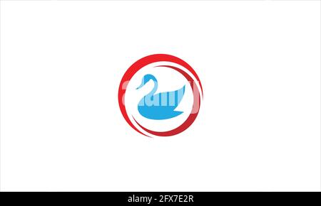 circle duck template icon logo vector illustration Stock Vector