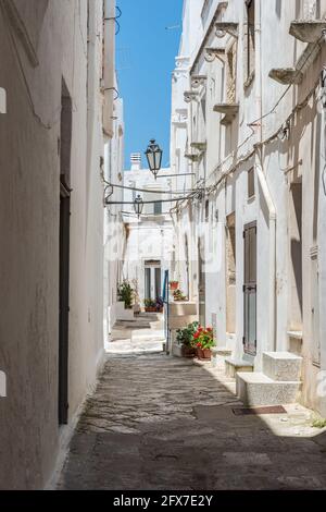 Glimpses of ancient Puglia. The white city. Ostuni. Stock Photo