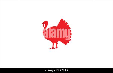 Turkey bird line and glyph  animal and farm poultry sign vector graphics icon logo Stock Vector