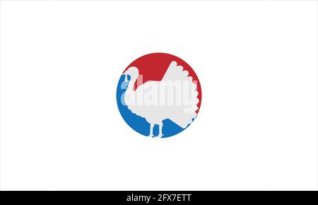 Turkey bird line and glyph  animal and farm poultry sign vector graphics icon logo Stock Vector