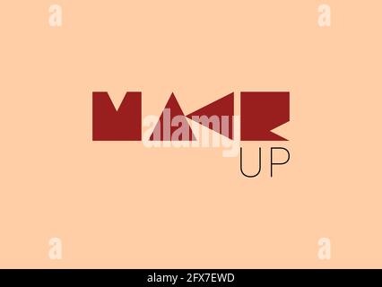 Make up. Vector composition in minimalistic font style Stock Vector