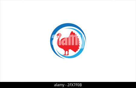 Turkey bird line and glyph  animal and farm poultry sign vector graphics icon logo Stock Vector