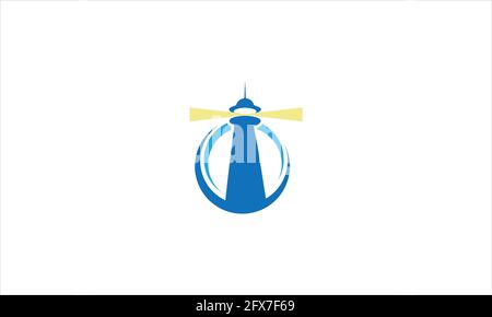 lighthouse glow light  icon logo symbol design  vector illustration Stock Vector