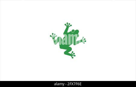 Green Frog Silhouette icon Logo design vector template illustration Stock Vector