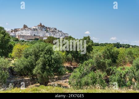 Glimpses of ancient Puglia. The white city. Ostuni. Stock Photo