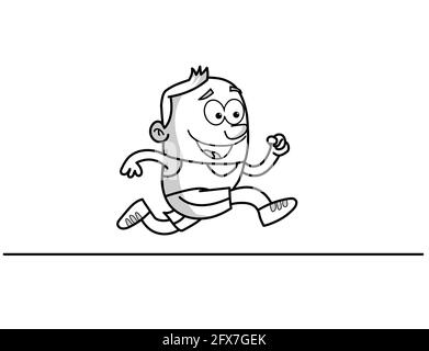 Athlete running cartoon illustration vector illustration Stock Vector