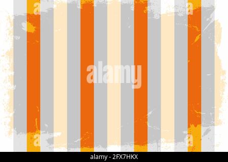 Retro yellow stripes in orange and grey - neon background without text - editable illustration useful for designers artwork Stock Photo