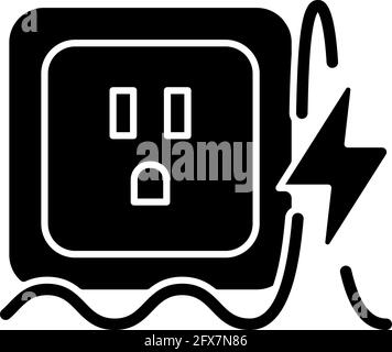 damaged socket glyph icon vector. damaged socket sign. isolated contour ...