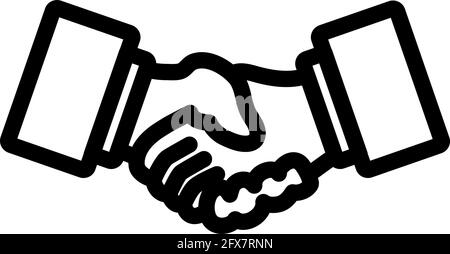 Icon Of Meeting Businessmen. Editable Bold Outline Design. Vector Illustration. Stock Vector