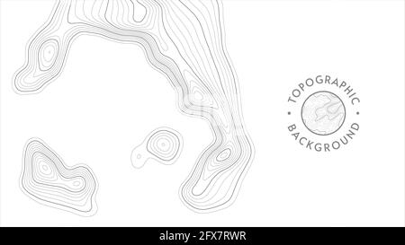 Vector topographic pattern texture. Grey contours geographic mountain topography vector illustration. Map on land terrain trails. Elevation graphic co Stock Vector