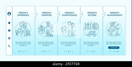 Personal brand components onboarding vector template Stock Vector