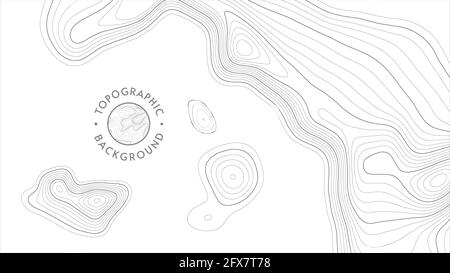 Vector topographic pattern texture. Grey contours geographic mountain topography vector illustration. Map on land terrain trails. Elevation graphic co Stock Vector