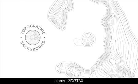 Vector topographic pattern texture. Grey contours geographic mountain topography vector illustration. Map on land terrain trails. Elevation graphic co Stock Vector