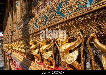 Wat Phra Kaew (commonly known in English as the Temple of the Emerald Buddha and officially as Wat Phra Si Rattana Satsadaram) is regarded as the most Stock Photo